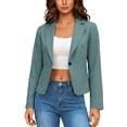thumbnail image 4 of cocolona Crop Blazers for Women Long Sleeve Lapel Open Front Casual Business Work Suit Jackets, 4 of 7