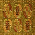 thumbnail image 1 of Ahgly Company Machine Washable Indoor Square Oriental Yellow Industrial Area Rugs, 8' Square, 1 of 4