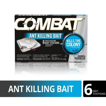 Combat Ant Bait Stations, Indoor/Outdoors, Child-Resistant, (6 ct)