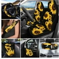 thumbnail image 2 of Jeiento Sunflower Car Seat Covers Set of 15 Steering Wheel Cover Seatbelt Cushion Pad Trash Bin Car Vent Organizer Pouch Rearview Mirror Cover Cup Holder Wristlet Keychain for SUV Van Sedan, 2 of 7