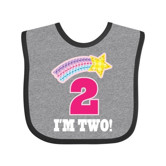 Inktastic 2nd Birthday 2 Year Old Girls Rainbow Star Girls Baby Bib