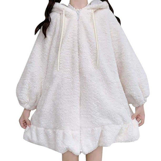 Chaqueta con capucha Sonducket para niñas blanca 2XL cómoda y cálida