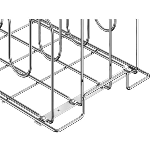 Pull Out Pan and Pot Lid Organizer for Cabinet, Holds Up to 18 Lids, 11"W x 21"L Chrome Steel Rack