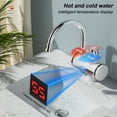 thumbnail image 3 of Grifo eléctrico con pantalla LED IPX4, grifo impermeable para lavabo, mezclador frío y caliente, calentador de agua de calentamiento rápido, rociador montado seguro de 220V/110V, entrada inferior Scienceny HA012236-03B, 3 of 7