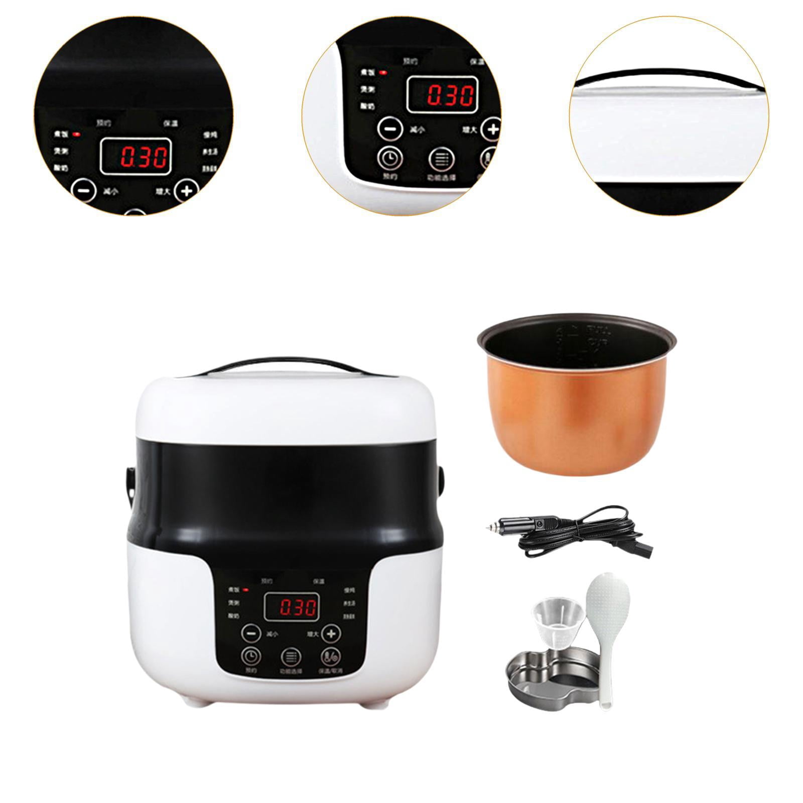 Fiocias 2L Rice Cooker Rice Cooker for Car with Service Spoon Multipurpose Portable Meal 24V for Trucks