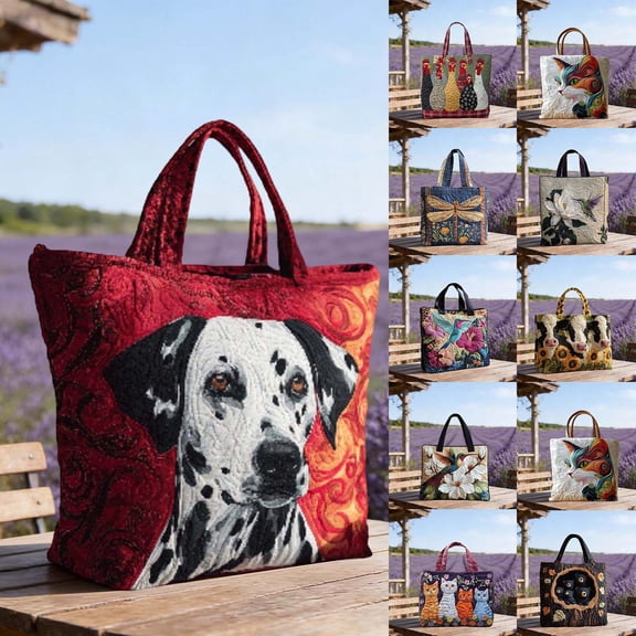 Quilted Lightweight Tote Handbag for Travel Shopping Beach and Grocery
