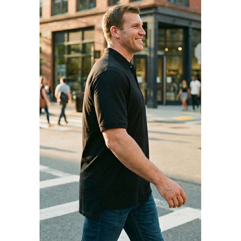 Kingsize Men's Big & Tall Cotton Polo Shirt, Longer Length photo 3
