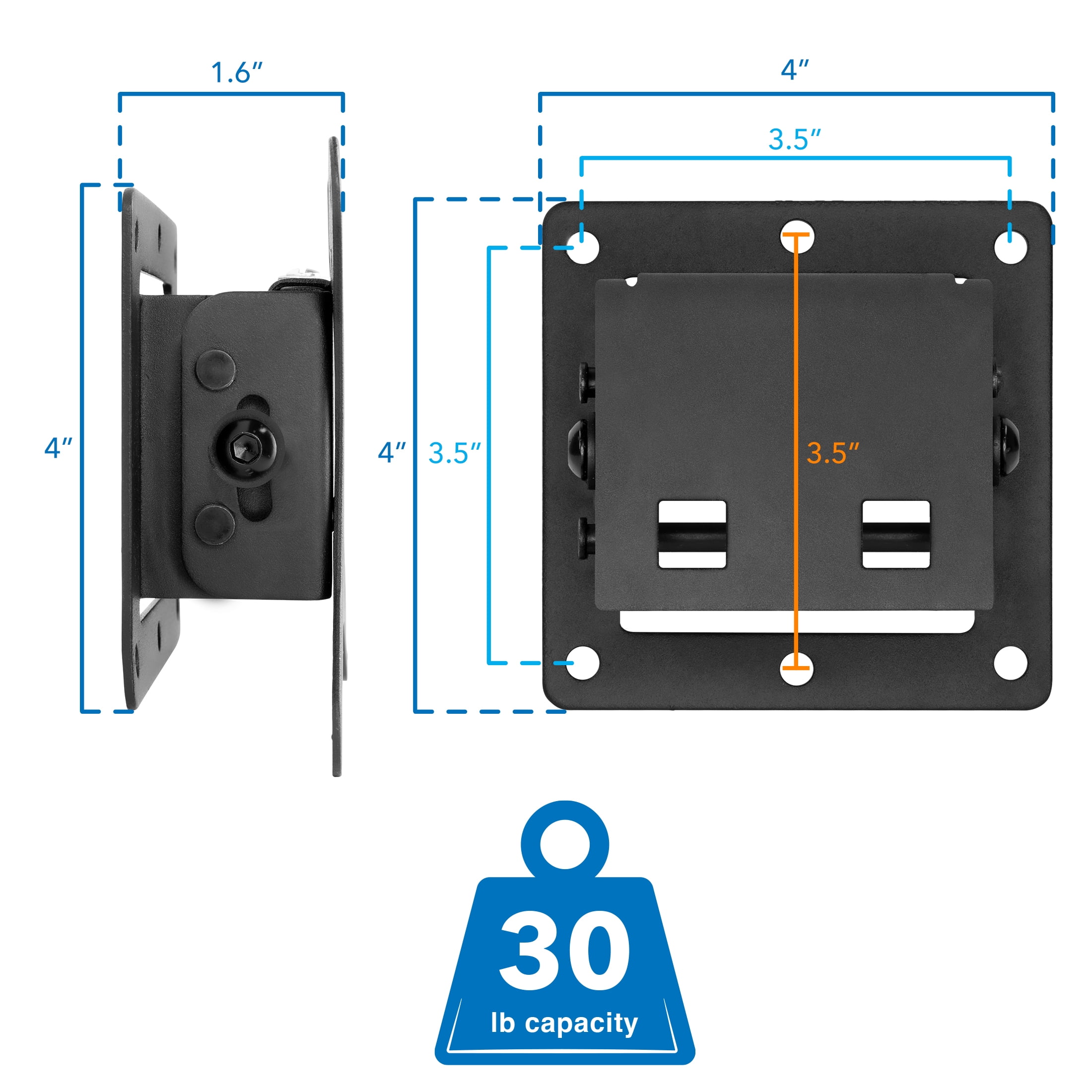 Mount-It! Tilting TV Wall Mount, Fits 13"-32" TV's,  Capacity 30 lbs.. Low Profile Bracket