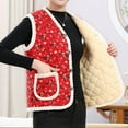 thumbnail image 3 of Oplxuo Women's Fuzzy Sherpa Quilted Vest Floral Print Button Down Waistcoat Sleeveless Gilet Jacket Outerwear with Pockets, 3 of 5
