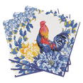 Paper Cheken Floral Napkins BLUE ROOSTER 40pcs Lunch Napkins, Rooster Napkins ...