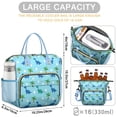 thumbnail image 5 of Light Blue Dinosaurs Palms Eggs Pattern Womens Lunch Box for Work,Insulated Large Lunch Bag for Tween and Teen,Loncheras Para Mujer,Leakproof Adult Lunch Bag for Work,Beach,Travel,Picnic,Camping, 5 of 7