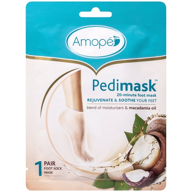 Amope Pedi mask Foot Mask Socks (1 Pair), Macadamia Oil Essence with a  Blend of Hydrating Moisturizers - Walmart.com