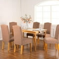 thumbnail image 4 of Auchen High Stretch 2-Piece High Stretch Knitted Jacquard Dining Chair Slipcovers, Camel, 4 of 7