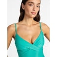 thumbnail image 3 of Time and Tru Women's and Women's Plus Size Ruched Front One Piece Swimsuit, Sizes XS-3X, 3 of 5