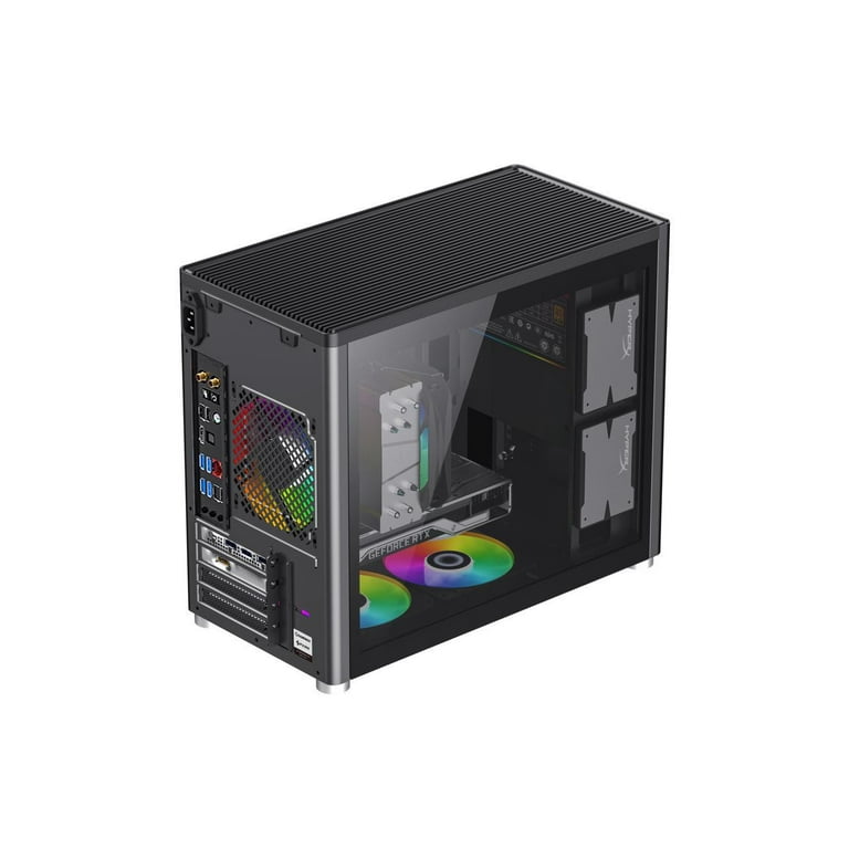 GAMEMAX Black Steel/Tempered Glass USB3.0/ Type C Micro ATX Tower Spark  Computer Case w/ Dual Tempered Glass Side Panel 