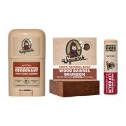Dr. Squatch Holiday Gifts for Men – Mini Bar Soap, Mini Deodorant & Lip Balm – Wood Barrel Bourbon + Wild Watermelon (3-Pack)