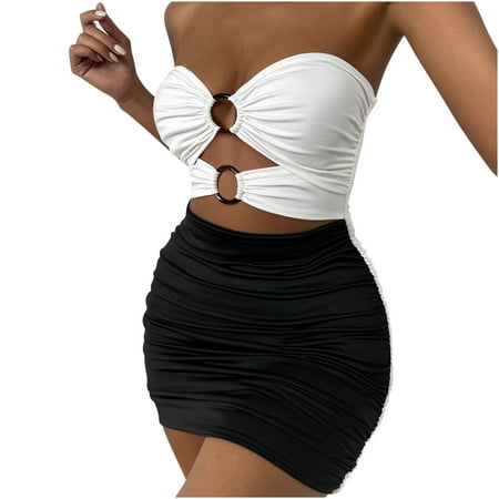 

Mrat Women s Corset Dress Short Sleeve Round-Neck Dress Ladies Summer Fashion Patchwork Slim Hollowing Party Club Dress Crochet Dresses For Female