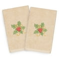 thumbnail image 2 of Authentic Hotel and Spa  Turkish Cotton Christmas Holly Beige Set of 2 Hand Towels, 2 of 4