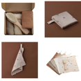 thumbnail image 1 of 5 Pcs Baby Cotton Square Towel with Newborn Hair Brush Infant Hand Face Washcloth Handkerchief Muslin Cloth Feeding Bib Burp Cloth Saliva Towel for, 1 of 2