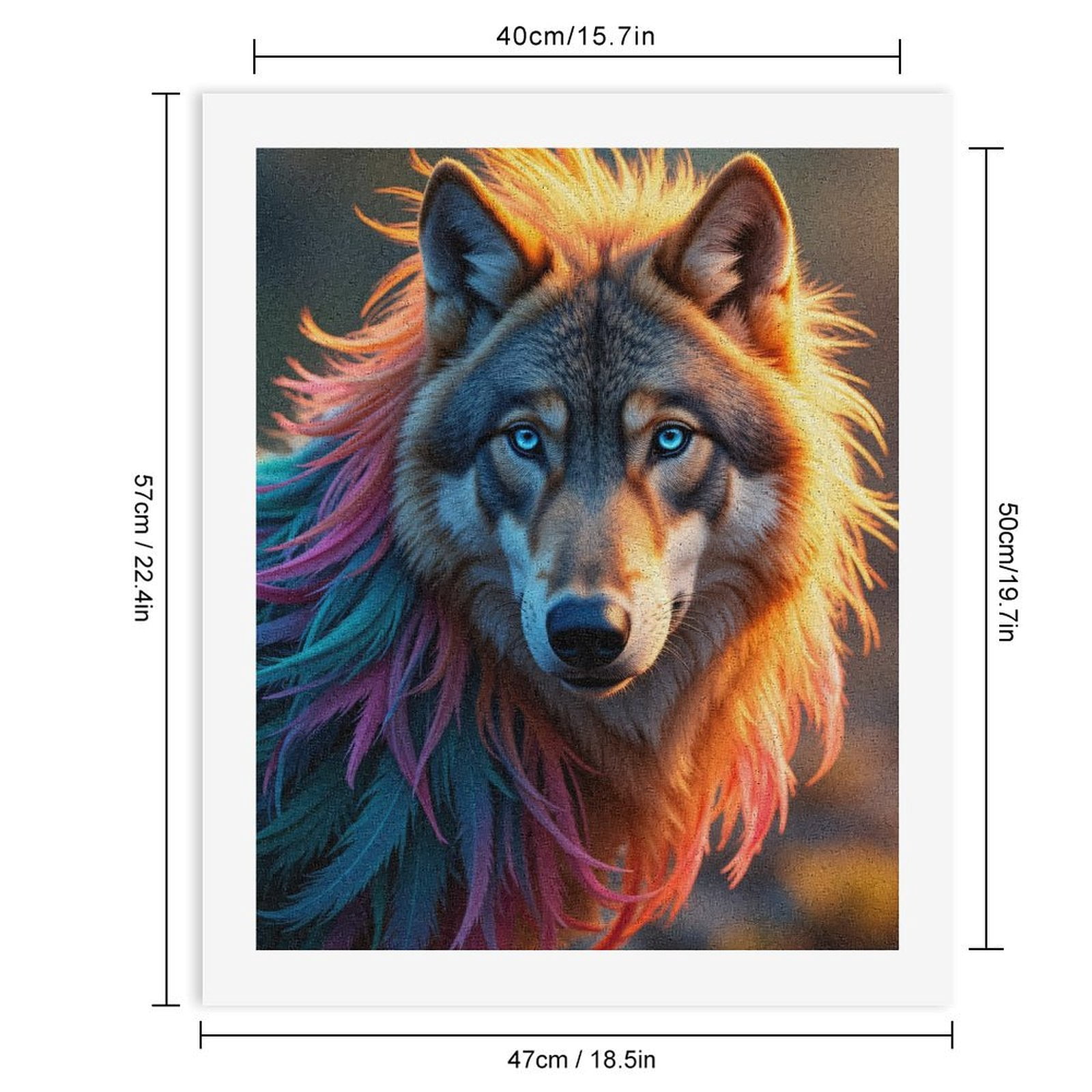 Paint by Numbers Kit for Adults, Rainbow Wolf Vibrant Mane Paint by Numbers, Easy Paint by Numbers Kit for Adults Beginner, DIY Adult Paint by Number Kits on Canvas, Home Decor