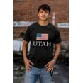 thumbnail image 4 of Utah Pride American Flag UT USA Plus Size Crewneck Graphic Tee Shirt Brisco Brands 2X, 4 of 5