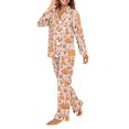 thumbnail image 5 of DISNIMO Corgi Paw Printed 2 Piece Women's Pajama Sets Long Sleeve Sleepwear Button Down Lounge Nightwear with Long Pajama Pants Comfy V Neck Loungewear with Pockets, M, 5 of 7