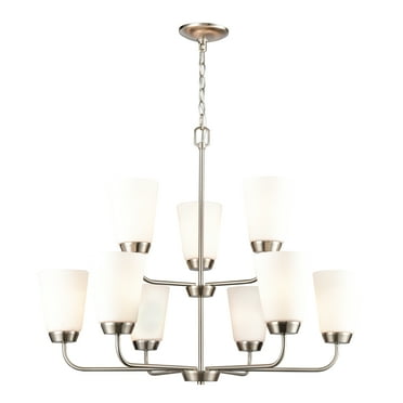 CN310922-Thomas Lighting-9 Light Chandelier-Brushed Nickel Finish    -Traditional Installation