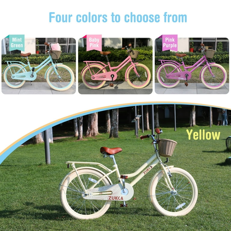 Youth Bicycle: 20inch Girls Bike with Basket and Backseat Youth Bicycle: 20inch Girls Bike with Basket and Backseat