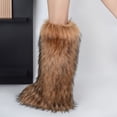 thumbnail image 3 of Women Winter Fluffy Faux Fur Knee High Snow Boots Girl's Over-the-Knee Furry Warm Boots Stylish Winter Footwear Shoes, 3 of 4