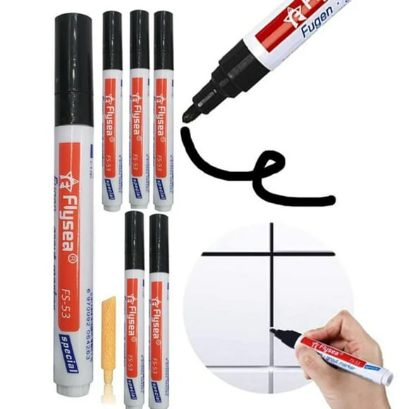 Pack of 6 grout pens Injection grinder Tile pen grout marker with grout repair for tile wall floor black grout marker