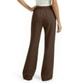 thumbnail image 5 of bbymog Womens Sweatpants Elastic Waist Drawstring Jogger Pants Long Straight Trousers Comfy Loose Casual Pants with Pockets Brown S, 5 of 7