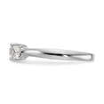 thumbnail image 3 of Solid 14K White Gold Three Stone Diamond Side-Stones with CZ Cubic Zirconia Center Stone Engagement Ring Size 7, 3 of 8