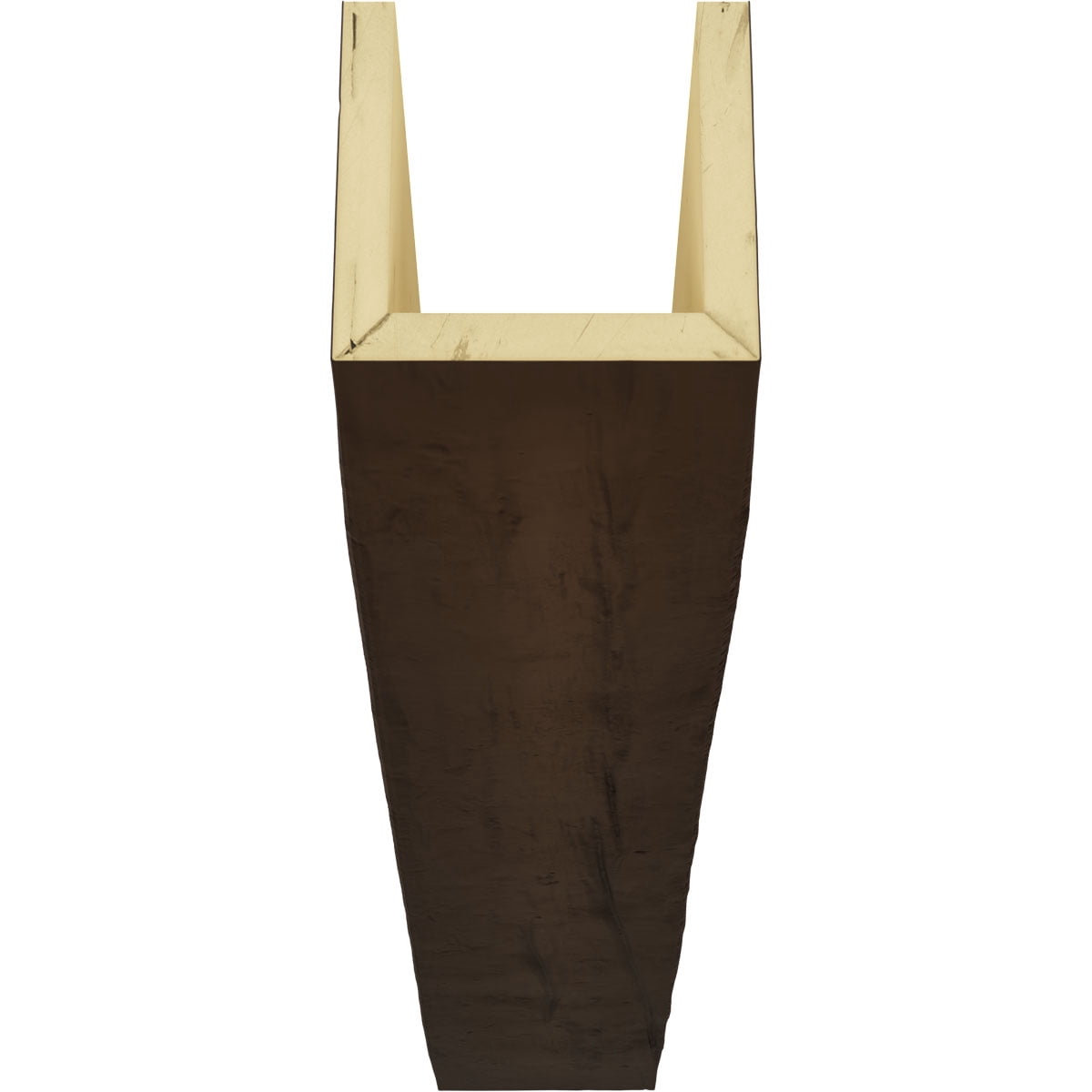 8"W x 4"H x 18'L 3-Sided (U-beam) Riverwood Endurathane Faux Wood Ceiling Beam, Natural Mahogany