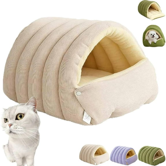 Cozy Monster Cat Dog Bed, Soft and Warm Cats House Tent Beds,Comfortable Plush Pet Cave Beds,Non-Slip Removable Washable for Cats and Small Dogs