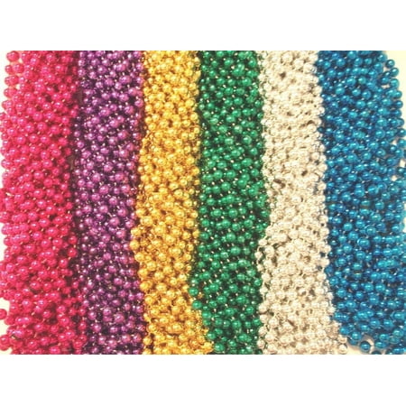 240 6 Color Mardi Gras Gra Beads Necklaces Party Favors Huge Lot 20 Dozen 33"