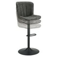thumbnail image 4 of Kirkdale Adjustable Stool 2-Pack in Charcoal Faux Leather, 4 of 12