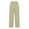 thumbnail image 5 of ClodeEU Womens Cotton Cropped Pants, Loose Fit Straight Leg Capri Pant,Casual Plus Size Elastic Waist Trousers Khaki,Womens Plus S, 5 of 6