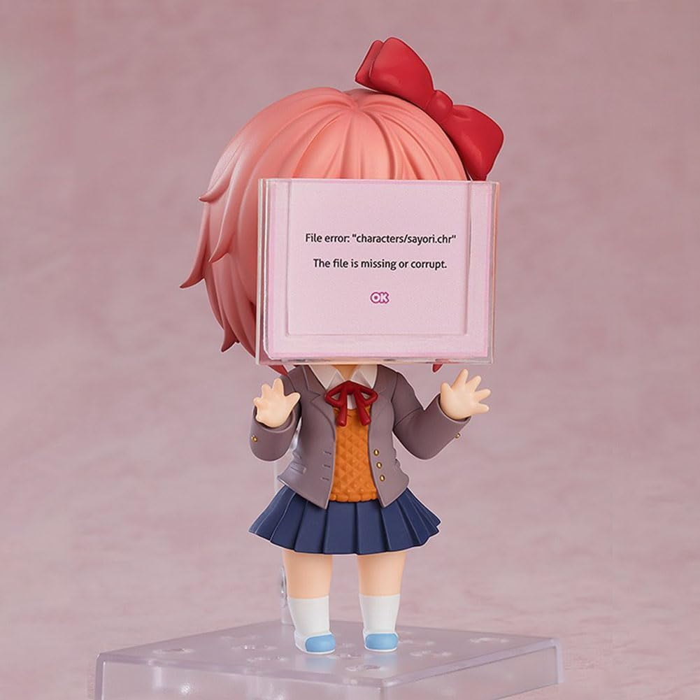 Monika Anime Figure Sayorii Action Figurine Cartoon Interchangeable Face Model with Accessories PVC Anime Statue Collection Desktop Ornaments