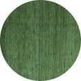 thumbnail image 1 of Ahgly Company Machine Washable Indoor Round Abstract Turquoise Blue Modern Area Rugs, 6' Round, 1 of 4