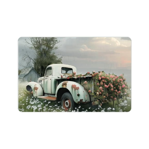 YILUYINQING Fast Absorption Flowers Grass Field Home Diatom Mud Bath Rug Mat with Rubber Backing Technology 24x16in