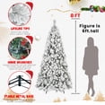 thumbnail image 6 of 8FT Flocked Christmas Tree with 1445 Tips  Snowy PVC & Hard Needle Branches, Hinged Structure for Easy Setup, Stable Metal Stand  Realistic Full-Body Holiday Tree, 6 of 12