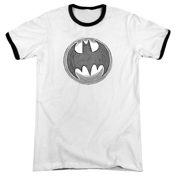 Batman Knight Knockout Adult Ringer T-Shirt White Black