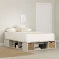 thumbnail image 1 of South Shore Versa Queen Storage Platform Bed with Wicker Baskets, in Winter Oak, 1 of 16