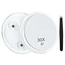 Genreen 30X Magnifying Mirror Suction Cup for Easy Mounting, Use for Makeup Mirror, Travel Stick on Shower Mirror for Plucking Eyebrows 6 Inch