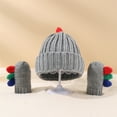 thumbnail image 5 of Mrzhqd Baby Mittens Set Girls Boys Toddler Winter Warm Knit Cute Gloves Hat Warmer Set For 0-3 Years, 5 of 5