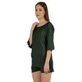 thumbnail image 4 of Inkmeso Solid Nightwear Set For WoMen's Boat Neck Top And Short Sleepwear 2 Pc Loungewear, 4 of 7