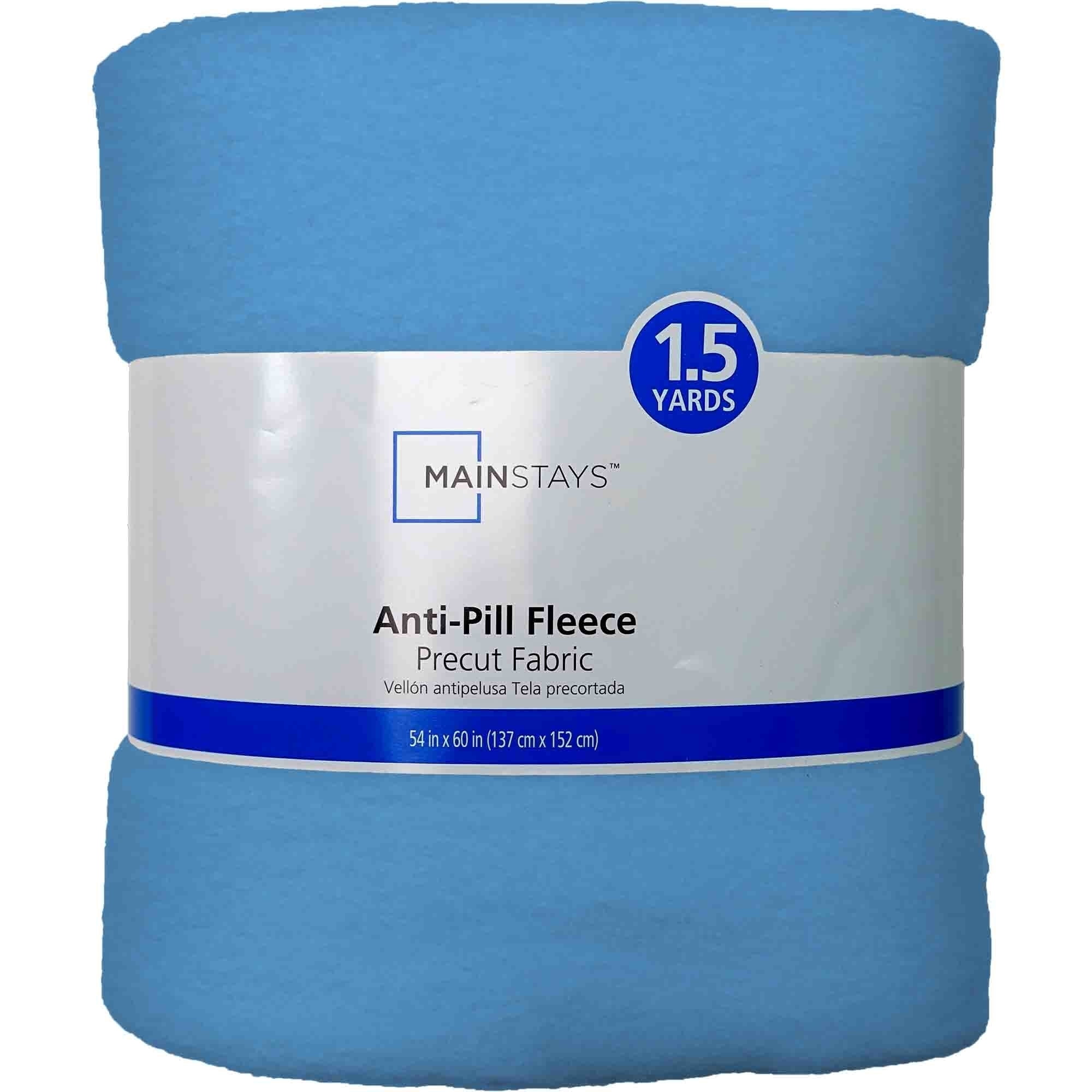 (2 pack) Mainstays 1.5 Yard Precut 100% Polyester Lux Anti-Pill Fleece Fabric, Medium Blue, 58 in Wide