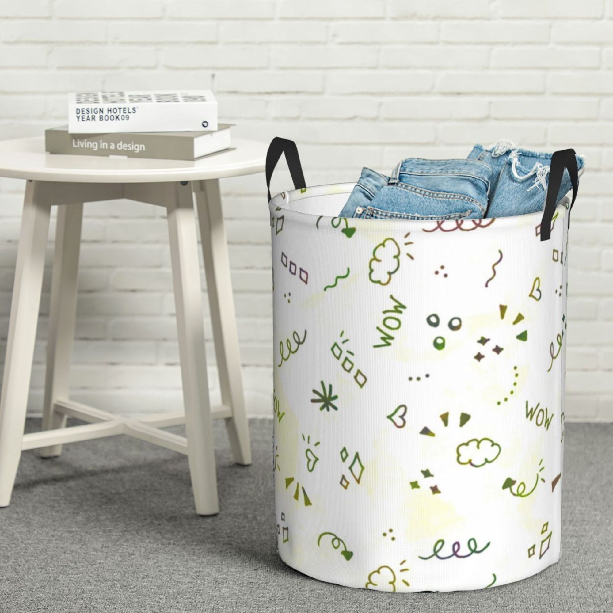 Graffiti Geometric Print Laundry Basket