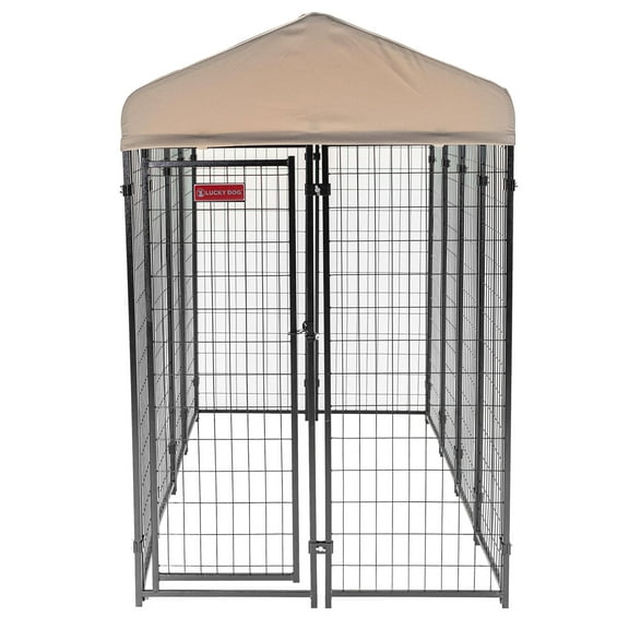 Lucky Dog STAY Series 4 x 8 x 6 Foot Roofed Steel Frame Villa Dog Kennel