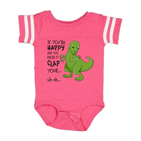 

Inktastic T-Rex Can t Clap Gift Baby Boy or Baby Girl Bodysuit